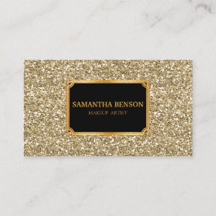 Funky Gold Glitter Makeup Artist Hair Stylist Business Card