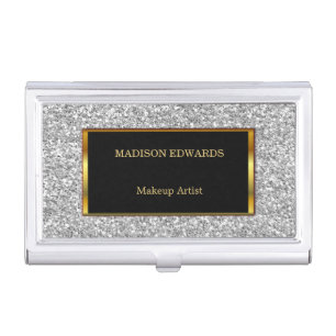 Funky Gold golden and silver Glitter  professional Business Card Holder