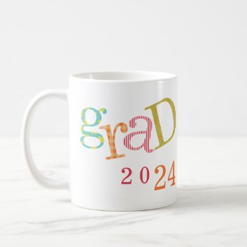 Funky Grad Cap Graduation Class Year Custom Name Coffee Mug by FidesDesign at Zazzle