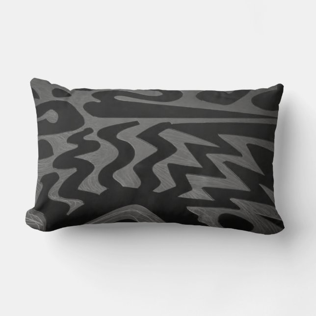 Funky Gray Zigzag Pillow (Front)