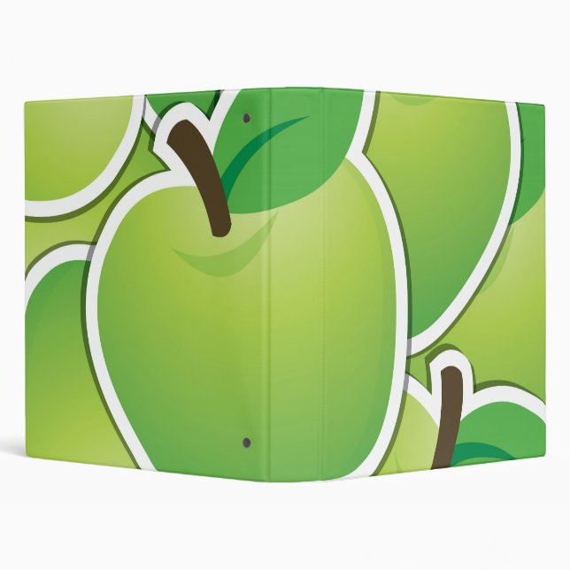 Funky green apples 3 ring binder (Background)