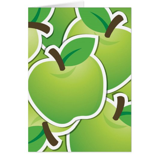 Funky green apples cards (Front)