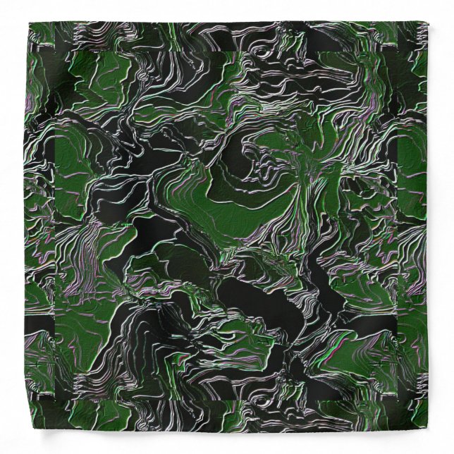 Funky Green Army Camouflage Bandana (Front)