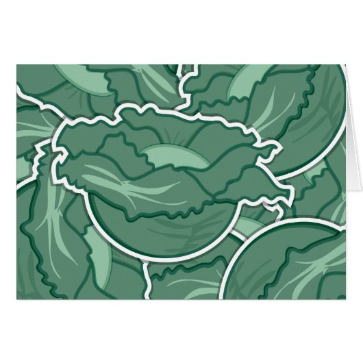 Funky green cabbage cards (Front Horizontal)