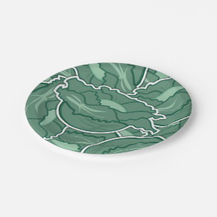 Funky green cabbage paper plates