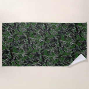 Funky Green Camo Beach Towel
