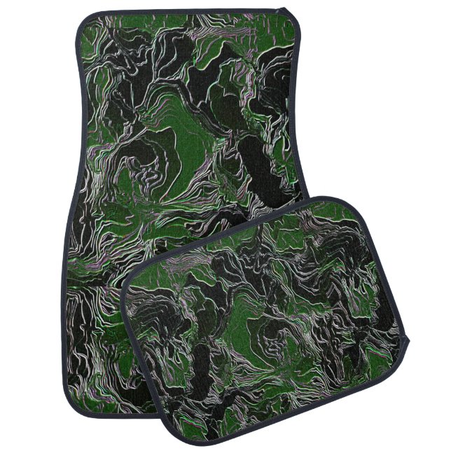 Funky Green Camo Car Floor Mat (Set)