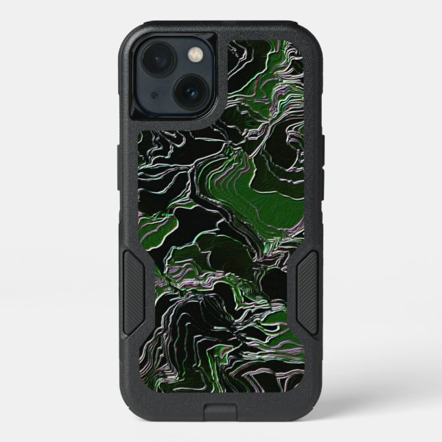 Funky Green Camo Otterbox iPhone Case (Back)