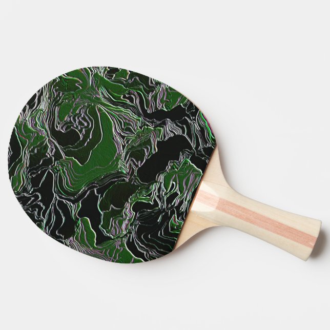 Funky Green Camo Ping Pong Paddle (Side)