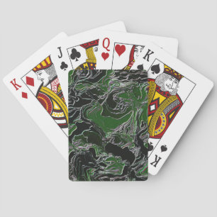 Funky Green Camo Poker Cards