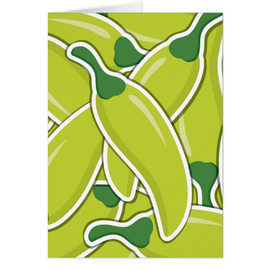 Funky green chilli peppers (Front)