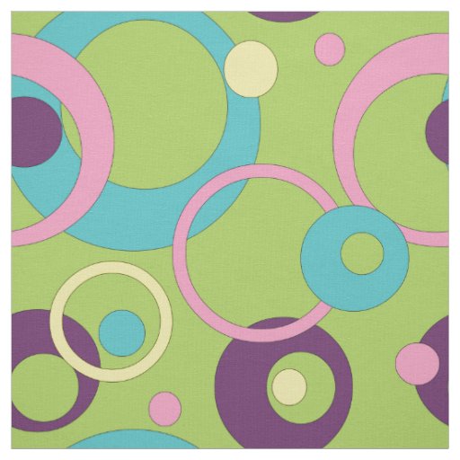 Funky Green Circles Fabric