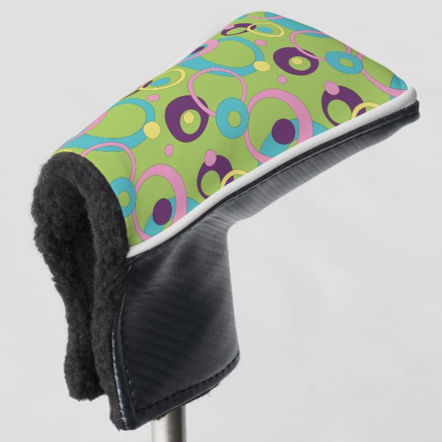 Funky Green Circles Putter Cover (3/4 Front)
