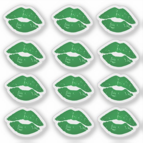 Funky Green Irish Kisses Saint Patricks Day Sticker