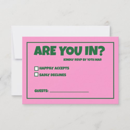 Funky Green Pink  Red Funky RSVP 