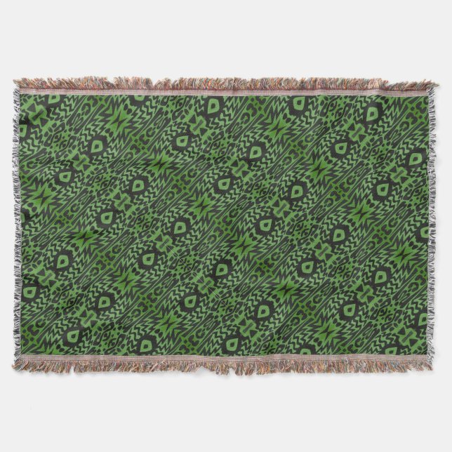Funky Green  Throw Blanket (Front)