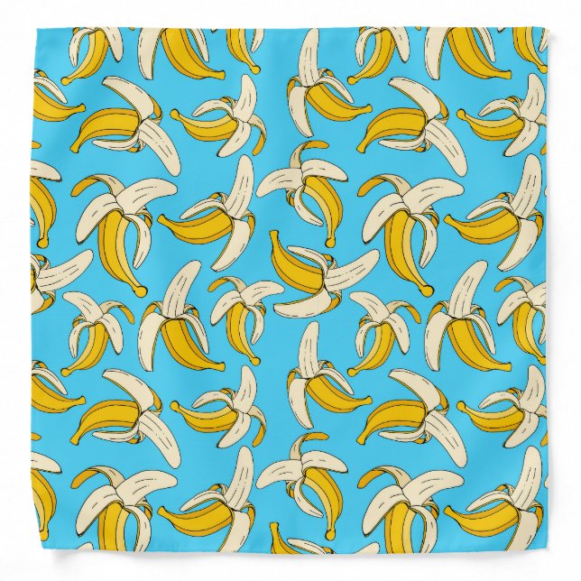 Funky Greengrocer Fruit Seller Banana Fruit Print Bandana (Front)
