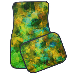 Funky Greens Modern Abstract Design Car Floor Mat