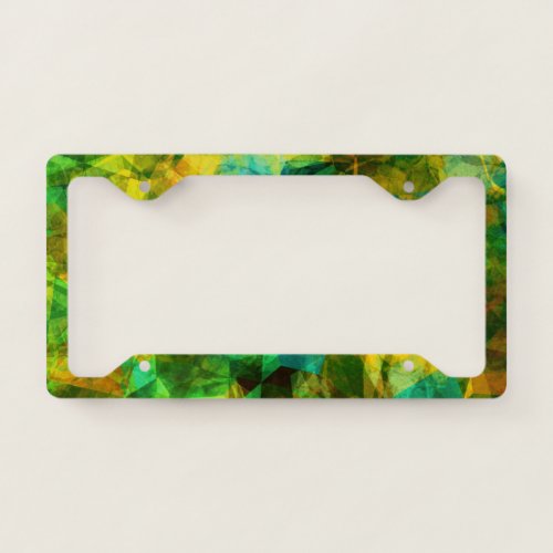 Funky Greens Modern Abstract Design License Plate Frame