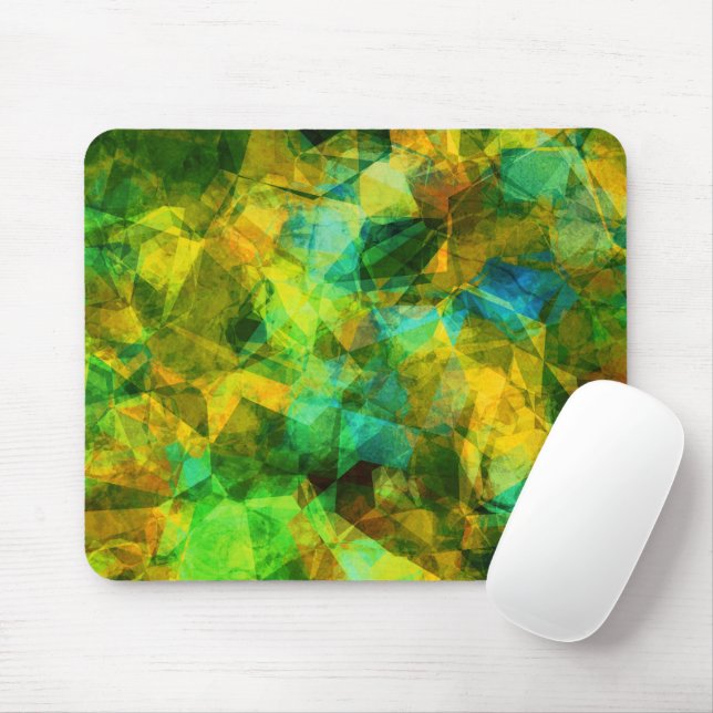 Funky Greens Modern Abstract Design Mouse Pad (With Mouse)