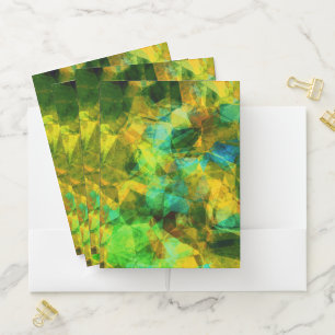 Funky Greens Modern Abstract Design Pocket Folder