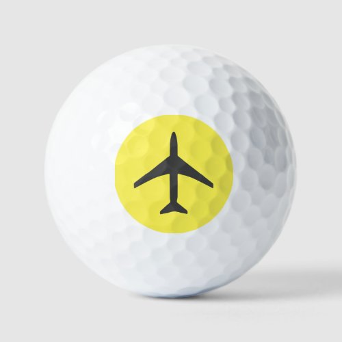 Funky Grey Plane Airplane Pilot Aviation Golf Balls