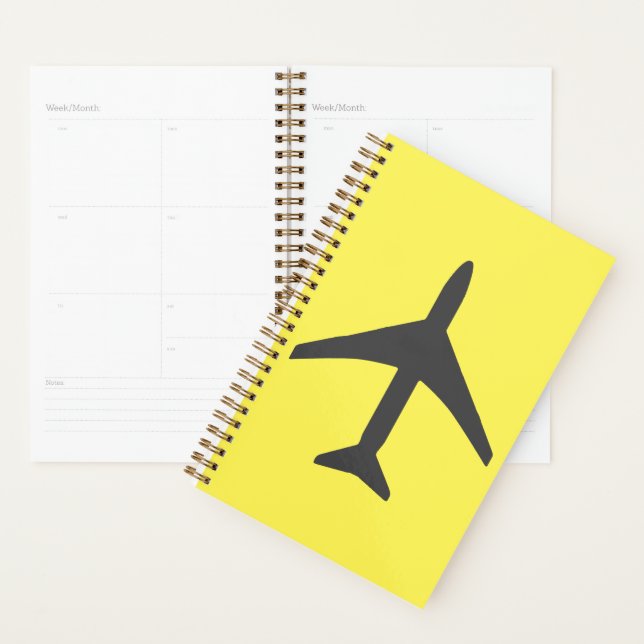 Funky Grey Plane Airplane Pilot Aviation Planner (Display)