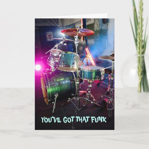 Funky Groove Drummer Get Well Soon Card