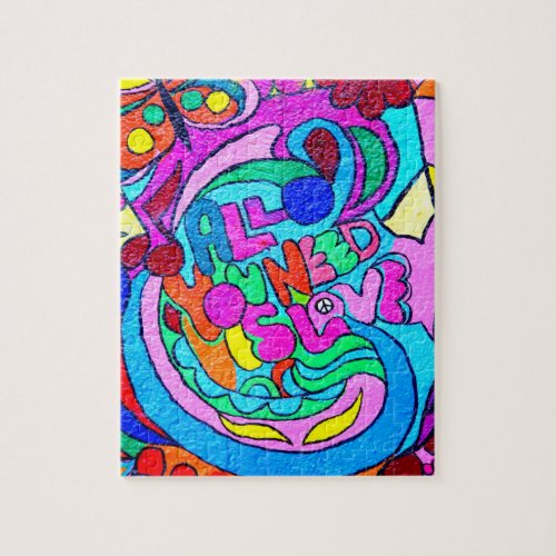 funky groovy colorful hippie puzzle