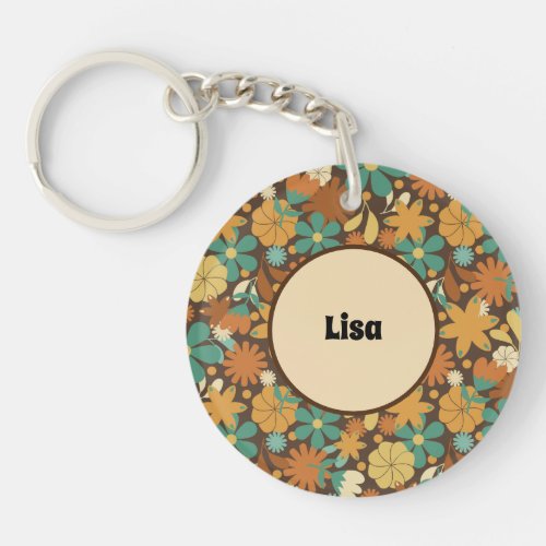 Funky Groovy Flower Power Keychain