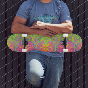 Funky Groovy Geometric Mathematical Fractal Tree  Skateboard