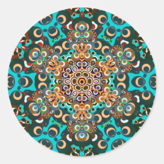 Funky Groovy Mandala Classic Round Sticker