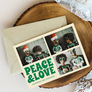 Funky Groovy Merry Xmas 3 Photo Christmas Card