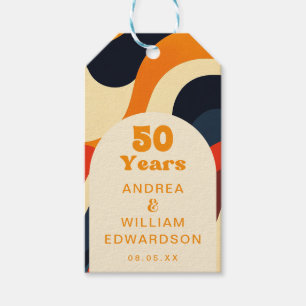 Funky Groovy Retro 50th Wedding Anniversary Gift Tags