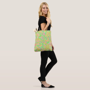 Funky Groovy Retro Bold Neon Hippie Trippy Marble Tote Bag
