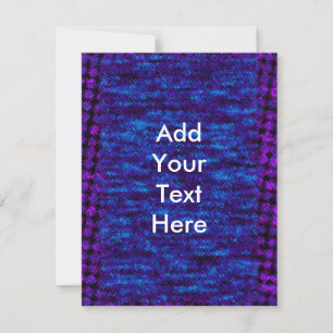 Funky Grungy Zine Style Purple Blank Card