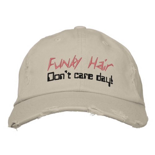 Funky Hair Humor Coral Black Embroidered Baseball Cap