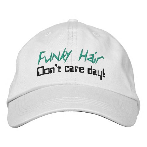 Funky Hair Humor Green Black Embroidered Baseball Cap