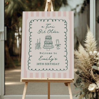 Funky Hand Drawn 30th Birthday Welcome Foam Board