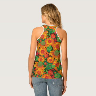 Funky Hand Drawn Florals Tank Top