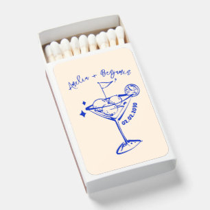 Funky Hand Drawn Golf Ball Doodle Wedding Matchboxes