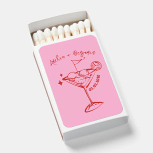Funky Hand Drawn Golf Ball Doodle Wedding Matchboxes