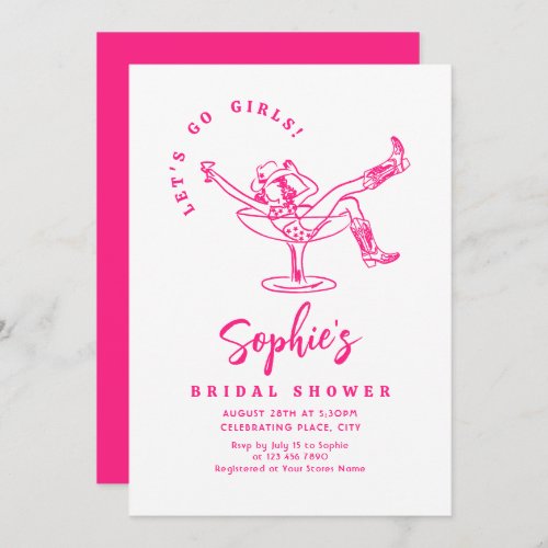 Funky Hand Drawn Scribble Retro Bridal Shower Invitation