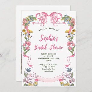 Funky Hand Drawn Scribble Retro Bridal Shower Invitation