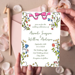 Funky Hand Drawn Scribble Retro Wedding Invitation