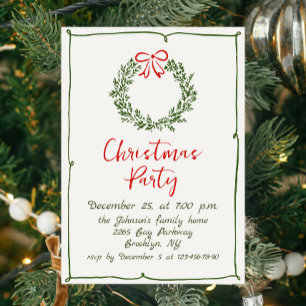 Funky Hand Drawn Whimsical Christmas Holiday Party Invitation