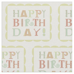 Funky happy birthday fabric