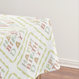 Funky happy birthday picnic tablecloth