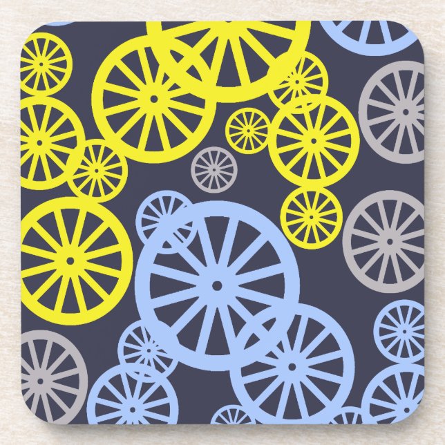 Funky Happy Wheel Circle Pattern Product Beverage Coaster (Front)