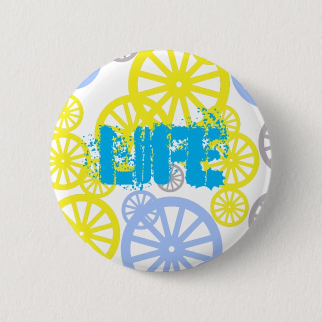Funky Happy Wheel Circle Pattern Product Button (Front)